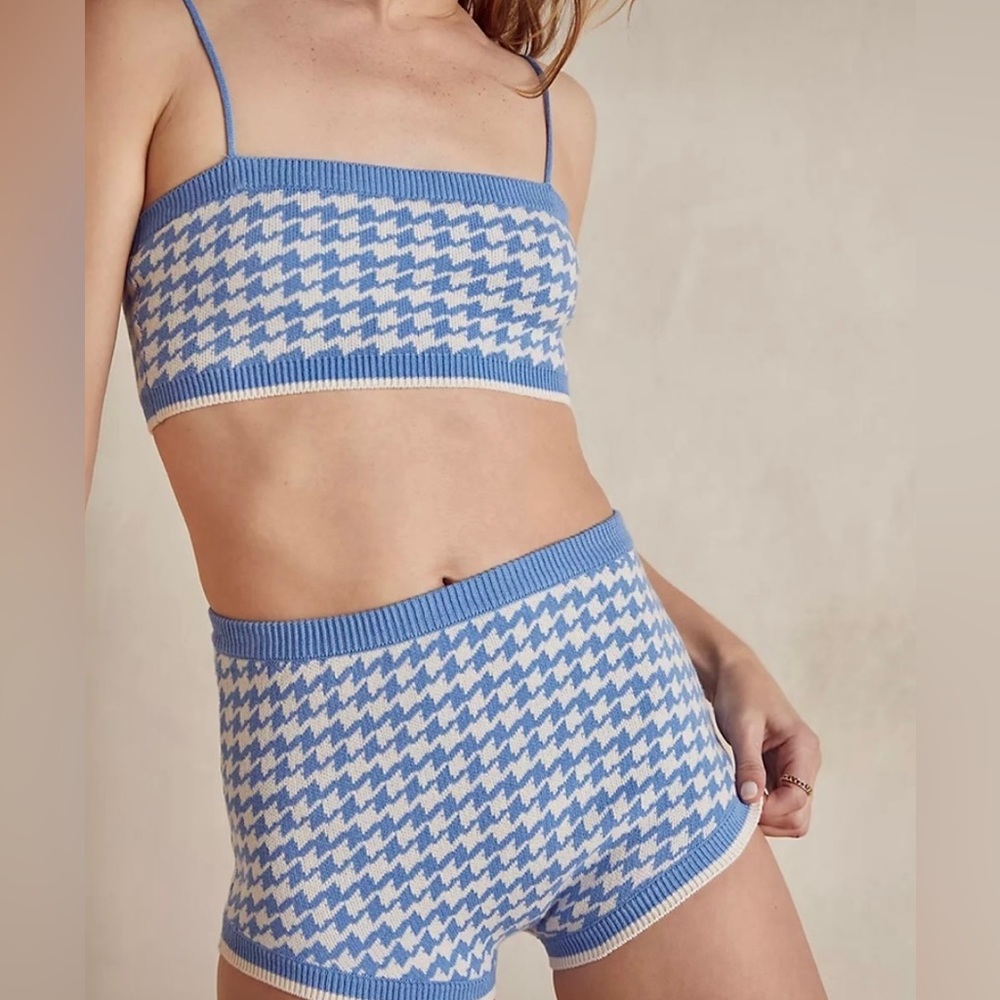 Free People Falling for you bralette in white and blue size small